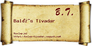 Balás Tivadar névjegykártya