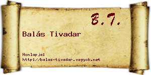 Balás Tivadar névjegykártya