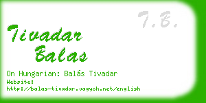 tivadar balas business card